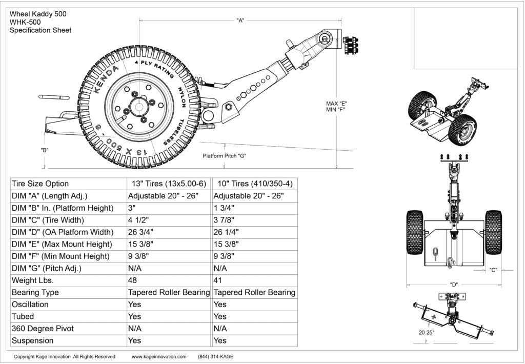 Wheel Kaddy 500 Specs