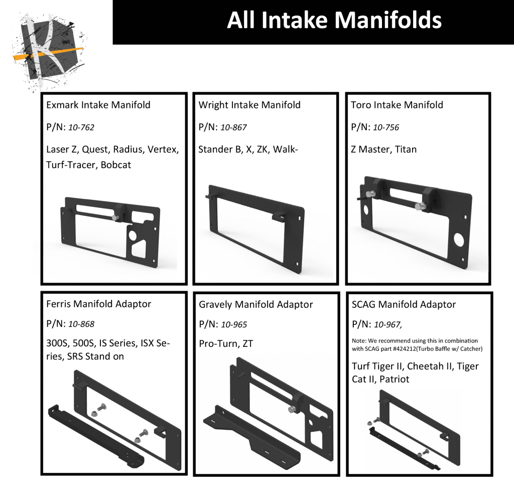 Motorized Grass Catcher Intake Manifolds