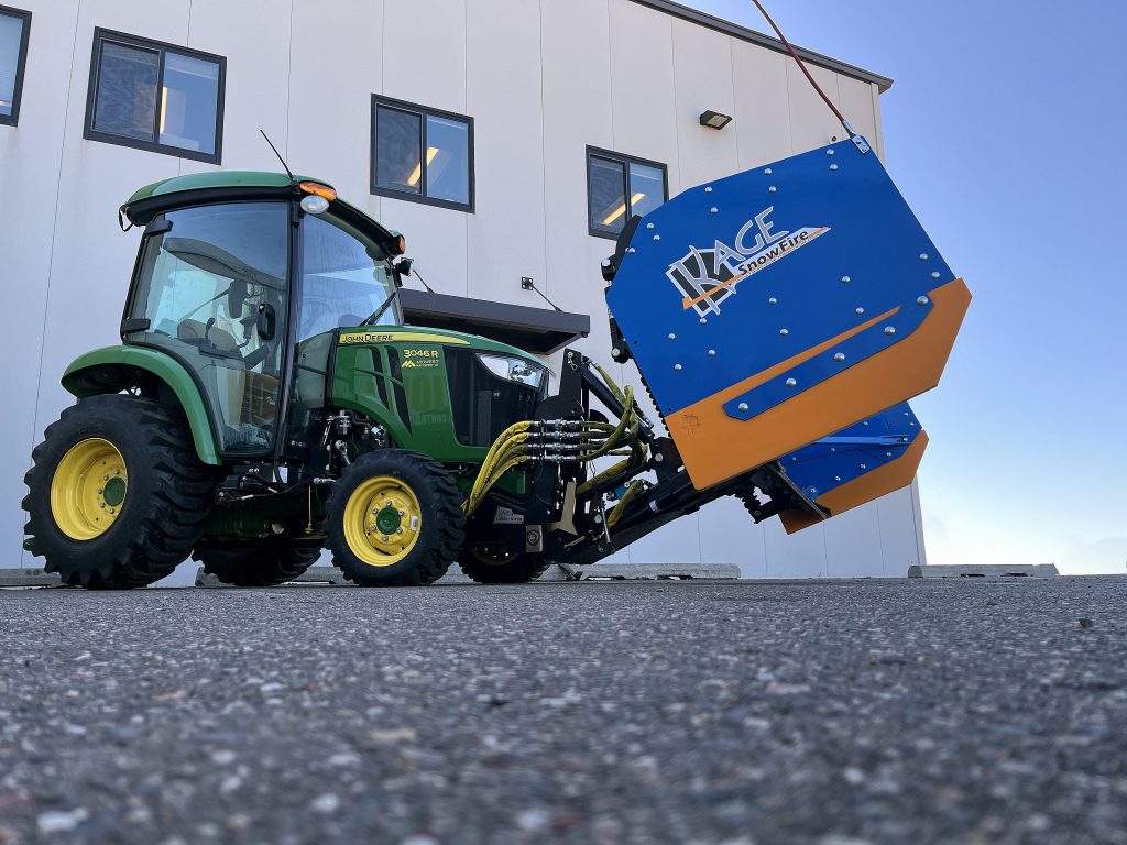 KAGE Under-Hitch Light Duty Tractor Hitch Undercarriage on John Deere 3046R Compact Tractor